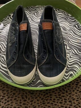 Coach Keeley Denim Blue Embroidered Logo Sneakers